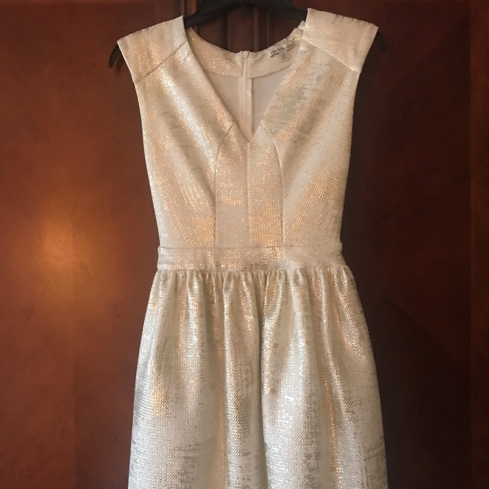 Charlotte Russe White & Gold foiled prom or formal